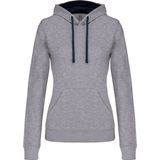 Kariban - K465 - Damessweater - Oxford Grey/Navy - Met Capuchon