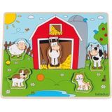 Houten puzzel Funny Friends boerderij