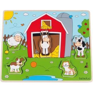 Houten puzzel Funny Friends boerderij