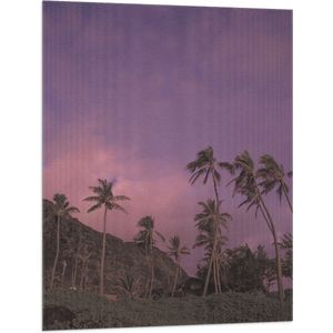 Vlag - Palmbomen onder de Paarse Lucht - 75x100 cm Foto op Polyester Vlag