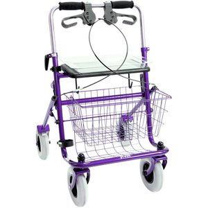 Premis - Provo - Rollator - 2de generatie - Duwbeugel - Dubbelzijdig geremd - Maximaal draagvermogen 120 kg - Paars