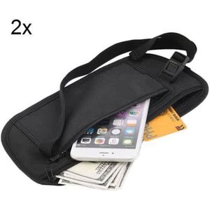 2x Undercover Money Belt heuptasje zwart + 3X RFID kaart beschermhoes - Bankpas en ID-kaart