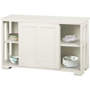 Elysium - Commode dressoir - multifunctionele kast - kast dressoir - staande kast - antiek wit - met 2 deuren - 106,7 x 33 x 63 cm