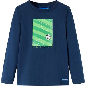 vidaXL - Kindershirt - met - lange - mouwen - 92 - marineblauw