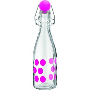 Dot Dot Waterfles - Glas - 0,25 l - Roze