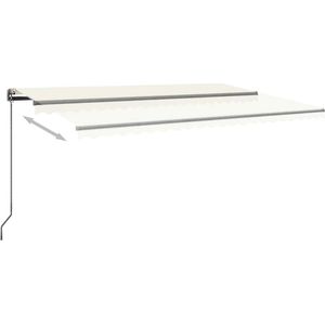 vidaXL - Luifel - automatisch - met - LED - en - windsensor - 500x300 - cm - crèmekleur