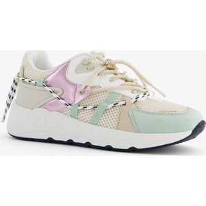 Blue Box dames pastel dad sneakers met veter - Beige - Uitneembare zool - Maat 40