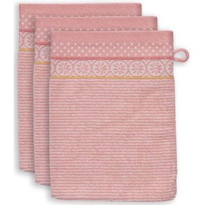 Pip Studio Soft Zellige set van 3 Washandjes - Roze