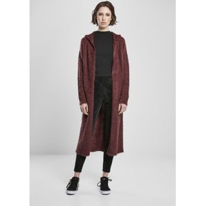 Urban Classics - Hooded Feather Lange cardigan - S - Bordeaux rood