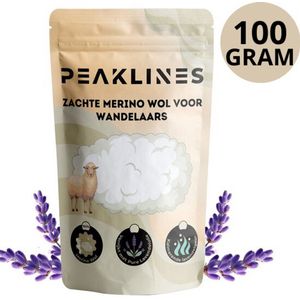PEAKLINES Wandel wol - Antidrukwol - Wandel wol - 100 gram -100% Merino Wol 19.5 Micron - Met 100% Toegevoegde Pure Lavendelolie - Rijk aan Lanoline