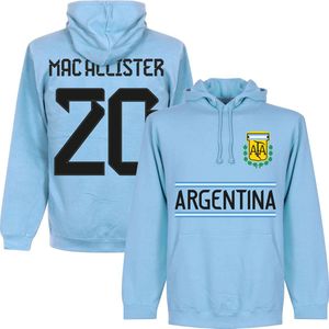 Argentinië Mac Allister 20 Team Hoodie - Lichtblauw - L