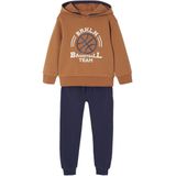 Sportieve Set - Karamel - Sweater met Capuchon en Effen Joggingbroek