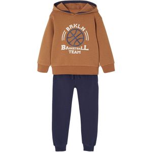 Sportieve Set - Karamel - Sweater met Capuchon en Effen Joggingbroek