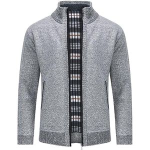 Dikke Warme Gebreide Cardigan voor Mannen - Herfst en Winter Fleece Jacket