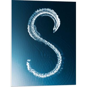 WallClassics - PVC Schuimplaat - Boot Racend in S-vorm - 60x80 cm Foto op PVC Schuimplaat (Met Ophangsysteem)