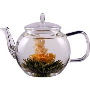 Theepot 1300 ml borosilicaatglas met theezeef