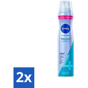 2 x NIVEA - Stylingspray - Volumeverzorging - Sterkte 4 - 250 ml - Haarspray - Volume Spray - Styling Spray - NIVEA - Macadamia Olie