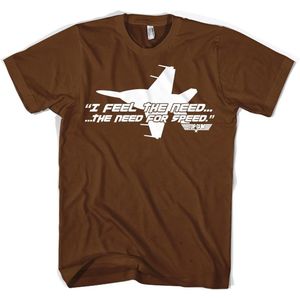 Top Gun I Feel The Need For Speed T-Shirt Brown-S