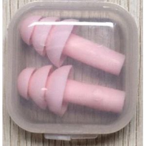 Oordoppen - Earplugs - Gehoorbescherning - Siliconen - Slapen - Reizen - Herbruikbaar - 2 stuks - Licht Roze