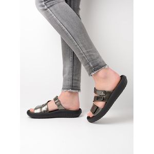 Wolky Slippers Sense Vegan grijsgroen vegan lak