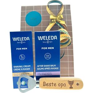 Weleda Cadeauset Scheercreme & Aftershave Opa - Weleda After Shave Balm 100ml Men - Weleda Scheercreme 75ml Men - Bieropener Beste Opa