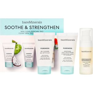 Soothe & Strengthen Mini Clean Skincare Trio set face wash gel 30ml + light moisturiser 30g + herbal face serum 15ml