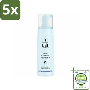 5 x Taft - Caring Volume Wonder - Lightweight Foam - Lichtgewicht lift - 150 ml - Grootverpakking - Haarpoeder - Volume Haar - Dun Haar - Fijn Haar - Taft