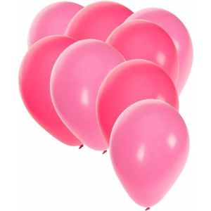 30x stuks party ballonnen - 27 cm -  roze / lichtroze - Feestartikelen/versiering