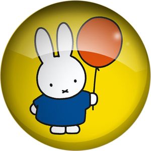 Magneet Glas - Nijntje met Ballon - Geel - Originele Licentie - Dick Bruna - 4cm