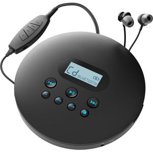 Discman - CD speler - Anti shock - Oplaadbaar - Bluetooth - Inclusief oordopjes - Must have voor iedereen!