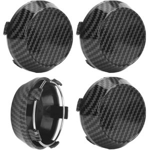 Universele 60mm Carbon Fiber Stijl Wieldoppen Set van 4