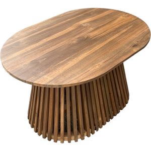 Interieurdirekt Amsar - Salontafel - Ovaal 70cm - Walnoot - Teakhout