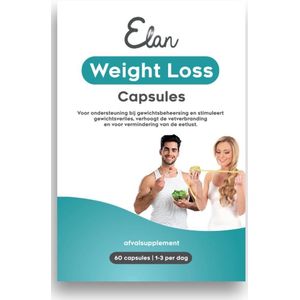 Elan Weight Loss capsules - Ondersteuning bij gewichtsbeheersing - Stimulatie van gewichtsverlies - Verhoging van de vetverbranding - Vermindering van de eetlust - 60 capsules