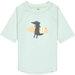 Lässig Splash & Fun Rashguard Zwemshirt met korte mouw met UV-bescherming - Crocodile sea foam, 07-12 maanden, maat 74/80