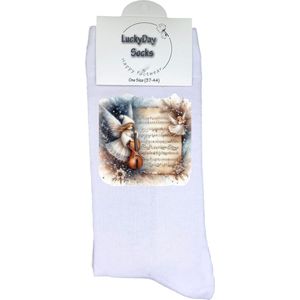 Cello - Verjaardag cadeau - Grappige sokken - Print sokken - Leuke sokken voor heren en dames - Moederdag - Vaderdag - Cadeau voor hem en haar - Kerstcadeau - Muziek - Vrolijke sokken - Valentijns cadeau - Socks waar je Happy van wordt - Maat 37-44