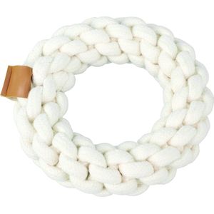 Pawise Premium cotton toy - ring - honden speelgoed - hondenspeeltje - flost en masseert het tandvlees - diameter 19cm - beige