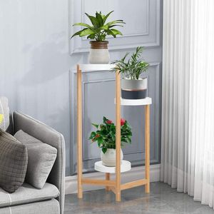 3 gelaagde plantenstandaard, bamboe plantenladder plank bloemstandaard indoor hoge plantenstandaard display rack voor binnen buiten terras tuin