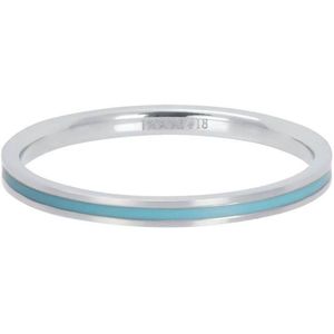 IXXXI - Vulring Line Turquoise - Zilverkleurig - 2 mm - Maat 19