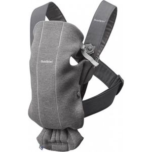 BabyBjörn Draagzak Mini - 3D Jersey - Donkergrijs - Buikdrager – Ondersteunend – Gebruiksvriendelijk