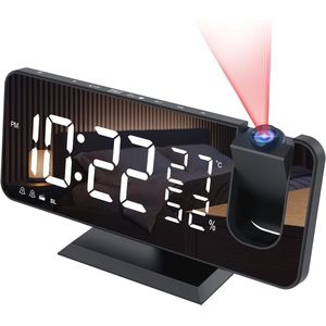 Projector Alarm Clock with USB Dual Alarm and LED Screen for Home and Office