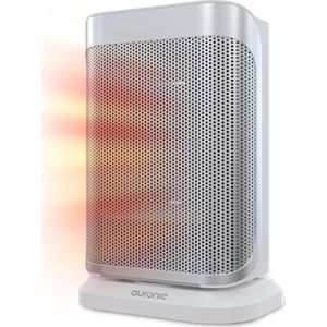 Auronic Elektrische Kachel - Ventilatorkachel - 2 Standen - 1500W Heater - Keramische Kachel met LED Indicatie - Roterend - Wit