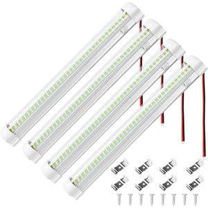 Geschikt voor 12V-80V 108 SMD LED-strip autoplafondlamp voor camper, bus, caravan, keuken, badkamer, witte interieurstripverlichting met aan/uit-schakelaar (4 stuks)
