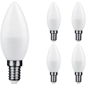 Modee - E14 LED Lamp 6W - Neutraal Wit - LED Kaarslamp C37 - Vervangt 45W Gloeilamp - 5 stuks
