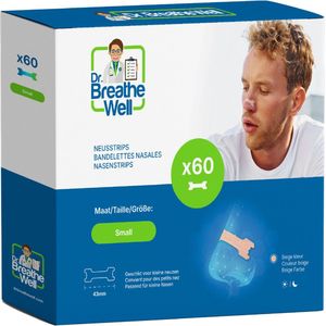 Dr. Breathe Well ™ - 60 Neuspleisters - Maat 43mm small/medium - Anti Snurk Pleisters - 60 Neusstrips - Sterke kleefstof - Anti Snurk Producten - Eenvoudig te verwijderen - Simply the right choice!