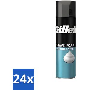 Gillette - Scheerschuim - Normale Huid - Verzachtend en beschermend - 200 ml - Voordeelverpakking - 24 stuks