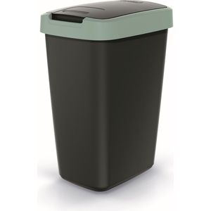 Prosperplast - Prullenbak / Afvalbak 12L - Zwart met groen frame