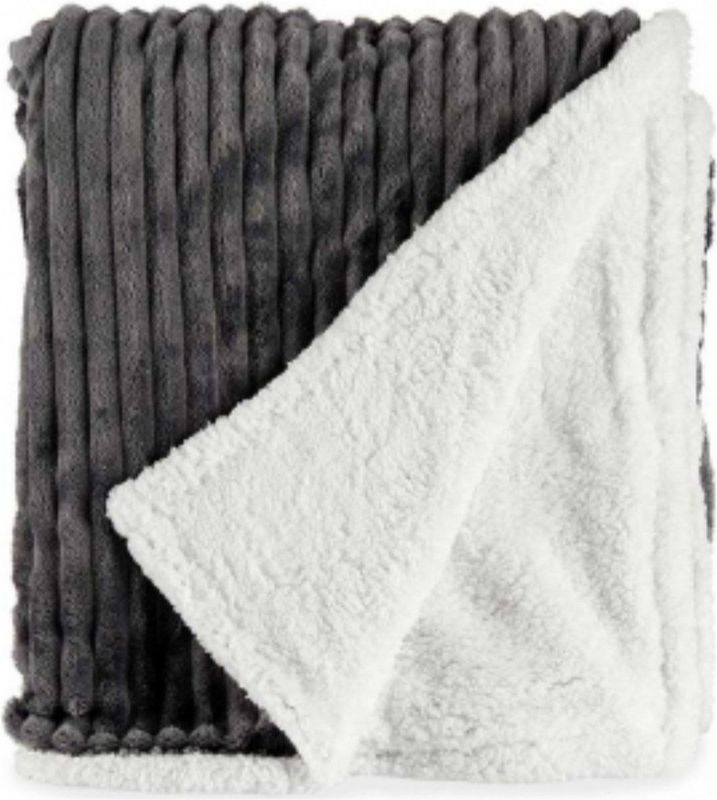 Deken Donker grijs Corduroy (150 x 200 cm)