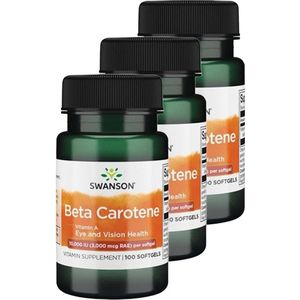 Swanson | Beta Caroteen 3000mcg | 100 Softgels | 3 stuks | 3 x 100 Softgels