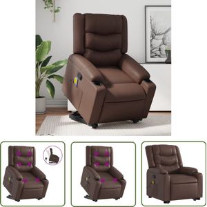 vidaXL Massageruimte - Sta-op-massagestoel - Sta-op-massagestoel verstelbaar kunstleer bruin - Ergonomisch - Relaxfauteuil - Lounge Stoel