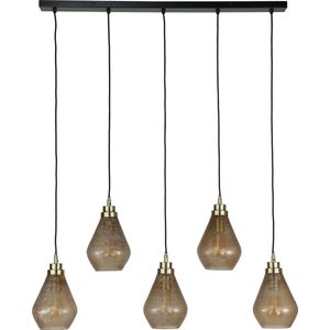 Pint - Hanglamp - glas - bruin - 5 lichtpunten